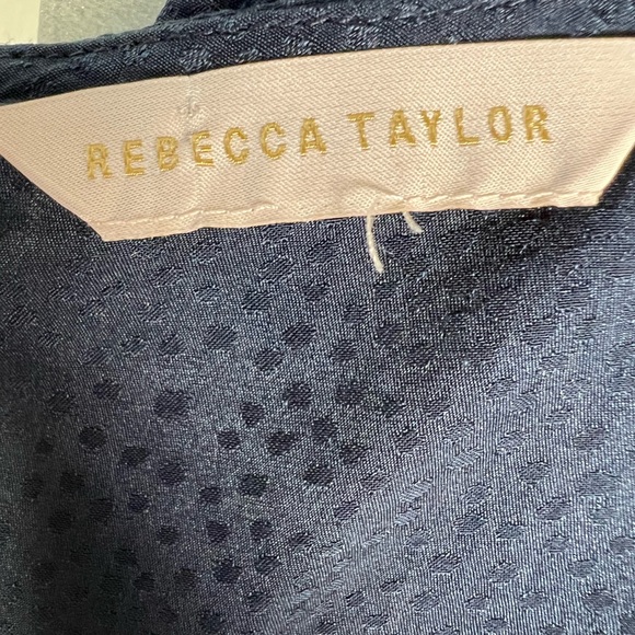 Rebecca Taylor Small Dress Women’s Silk Blue Cold Shoulder Ruffle Shift - Picture 13 of 15